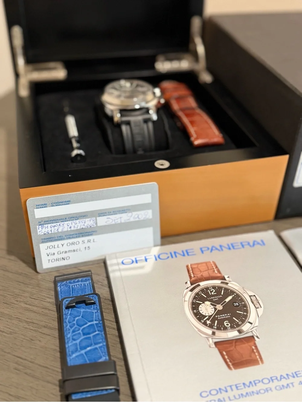 PANERAI Luminor GMT Black Dial Automatic Watch 44mm PAM00088 with Box and Papers